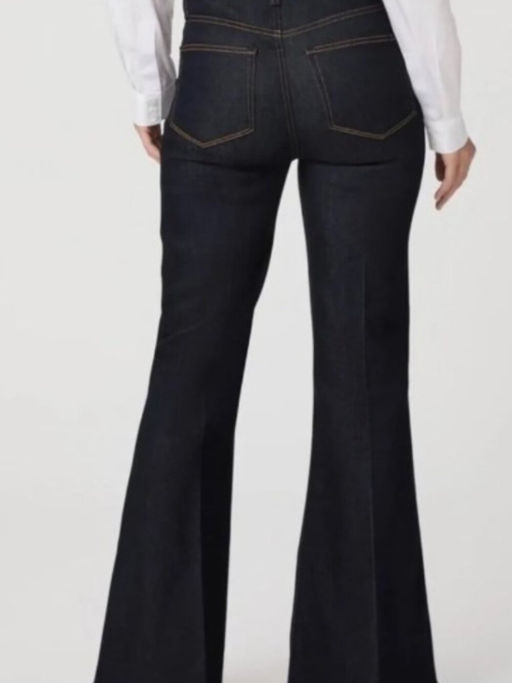 Paige Women’s Charlie Flare Jean High Rise Kira Dark Blue Wide Jean 28 - Picture 8 of 12